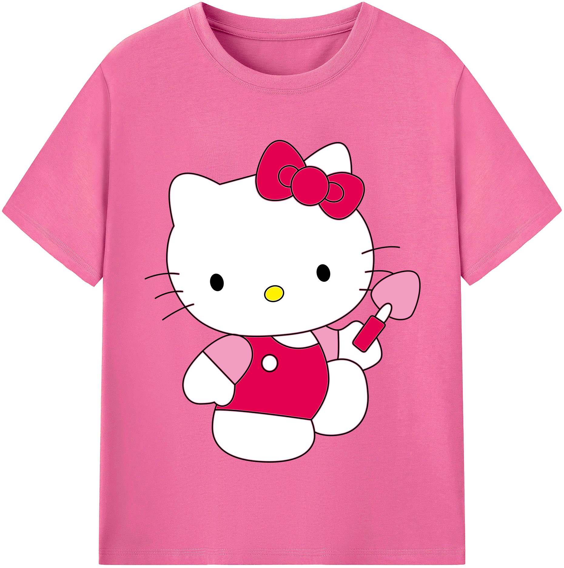 （画像用） Hello Kitty ハローキティ レディースカジュアルプリントTシャツ（綿100％）